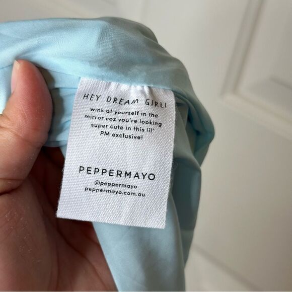 BNWT Peppermayo Spring Floral No Service Satin Blue Strapless Maxi Dress Sz 14 - Picture 9 of 12